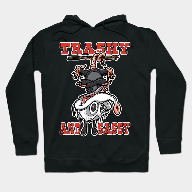 Trashy and Sassy Possum Upside Down Hoodie by eShirtLabs